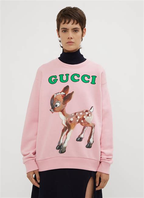 gucci pink bambi sweater|gucci bee embroidered sweater.